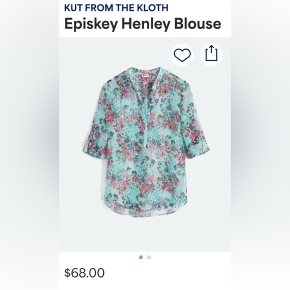 Kut from the Kloth Tops - Kut from the Kloth Multicolor Henley Blouse -M
